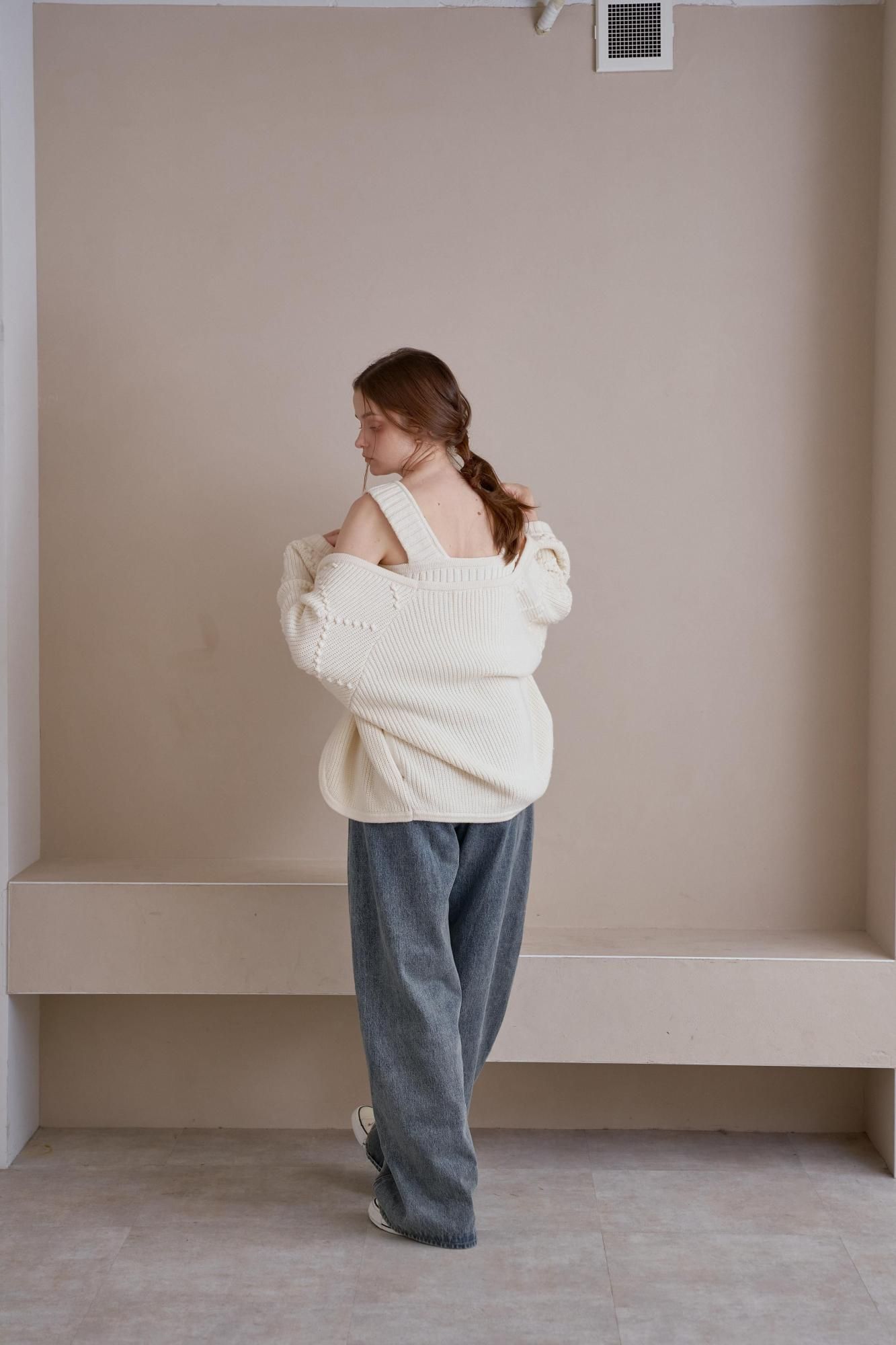pinue ニットタンク&カーデセット ニットタンク＆カーデセット（WHITE） - PINUE