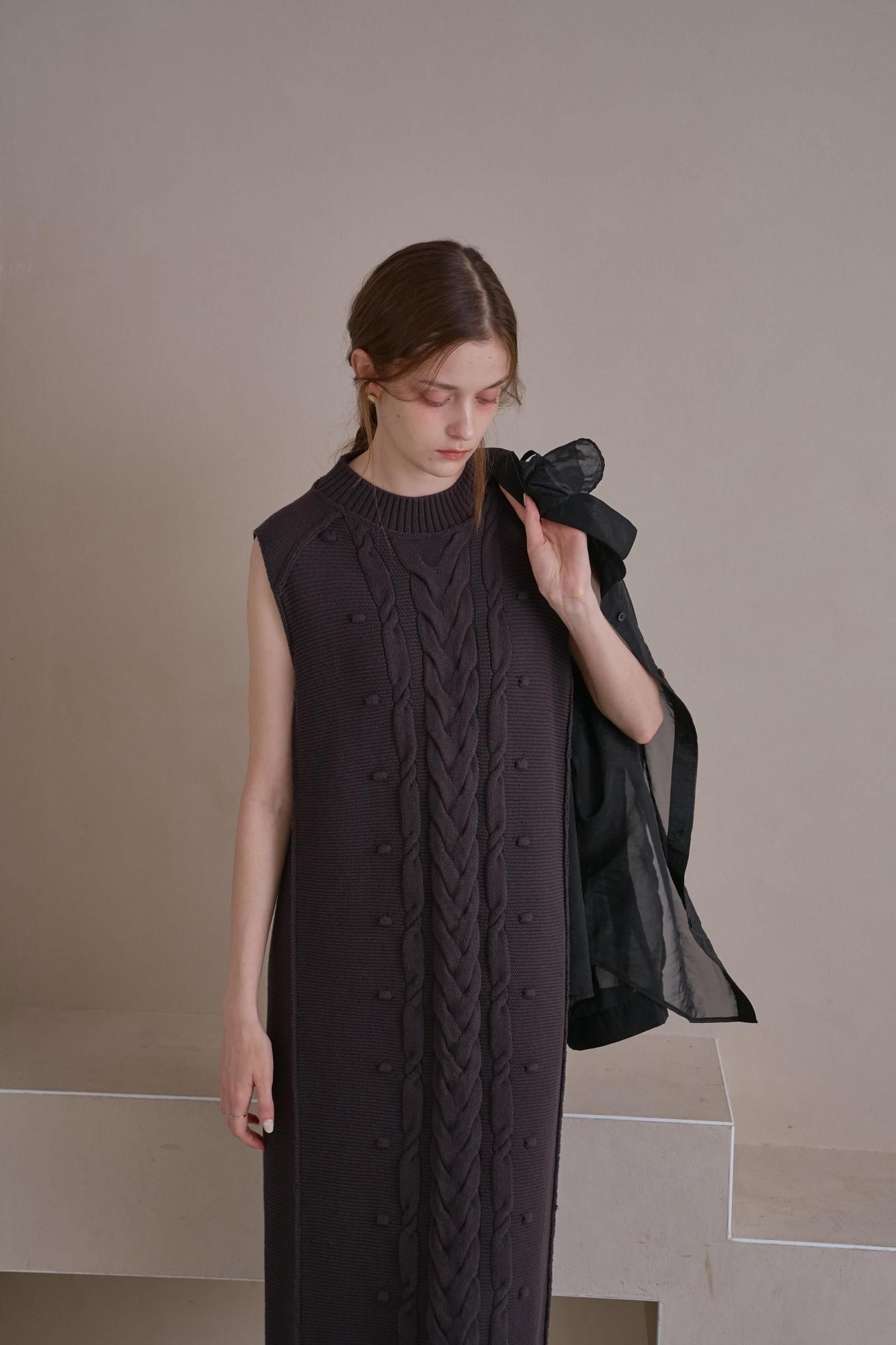 TOGA PULLAケーブルニットワンピース TOGA ワンピース 「TOGA PULLA」Mesh knit dress/メッシュニット