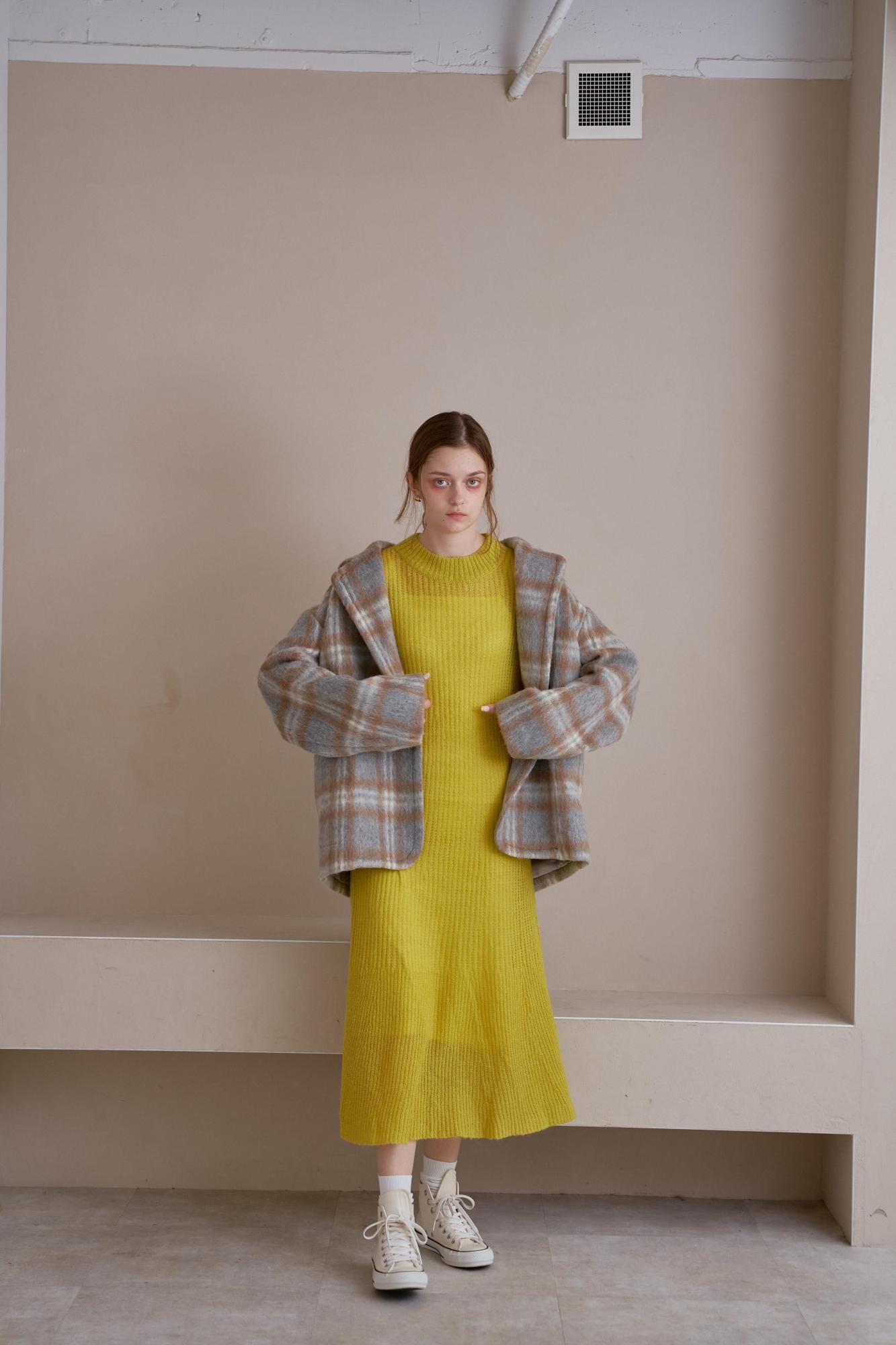 PINUE チェックワンピース アイボリー オードリールック ギンガムチェックワンピース｜JENNE(ジェンヌ