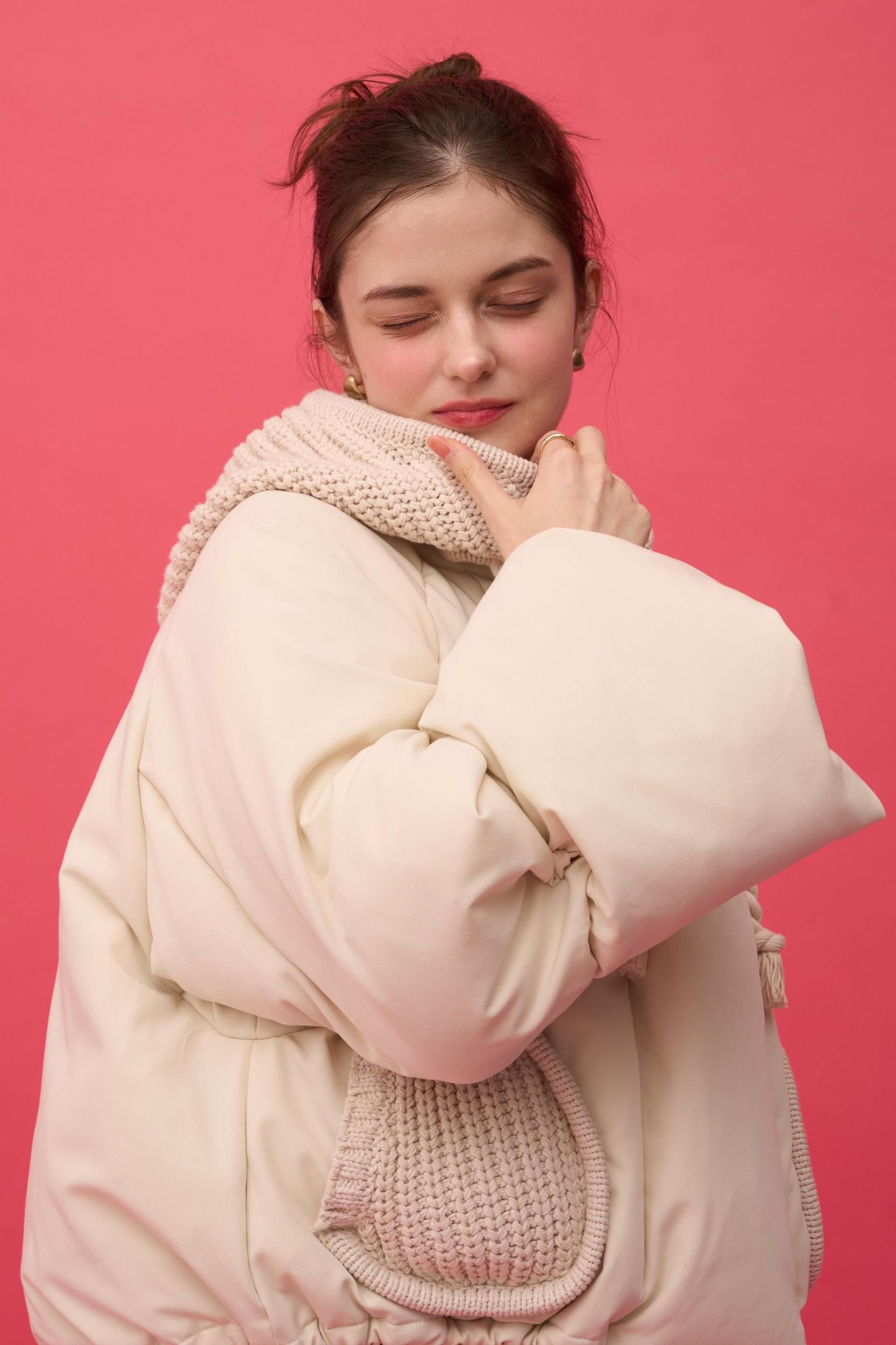 ミニボーダーニットトップス（TERRACOTTA） - PINUE