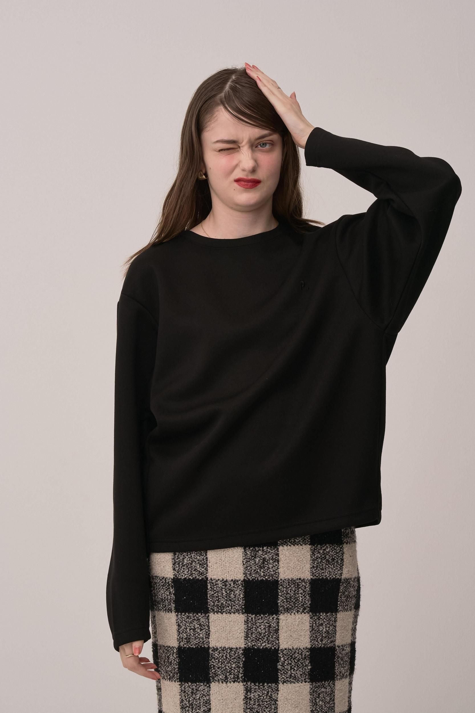 pinue ハンドステッチニットキャミ＆カーデセット（BLACK） pinue ハンドステッチニットキャミ＆カーデセット（BLACK）