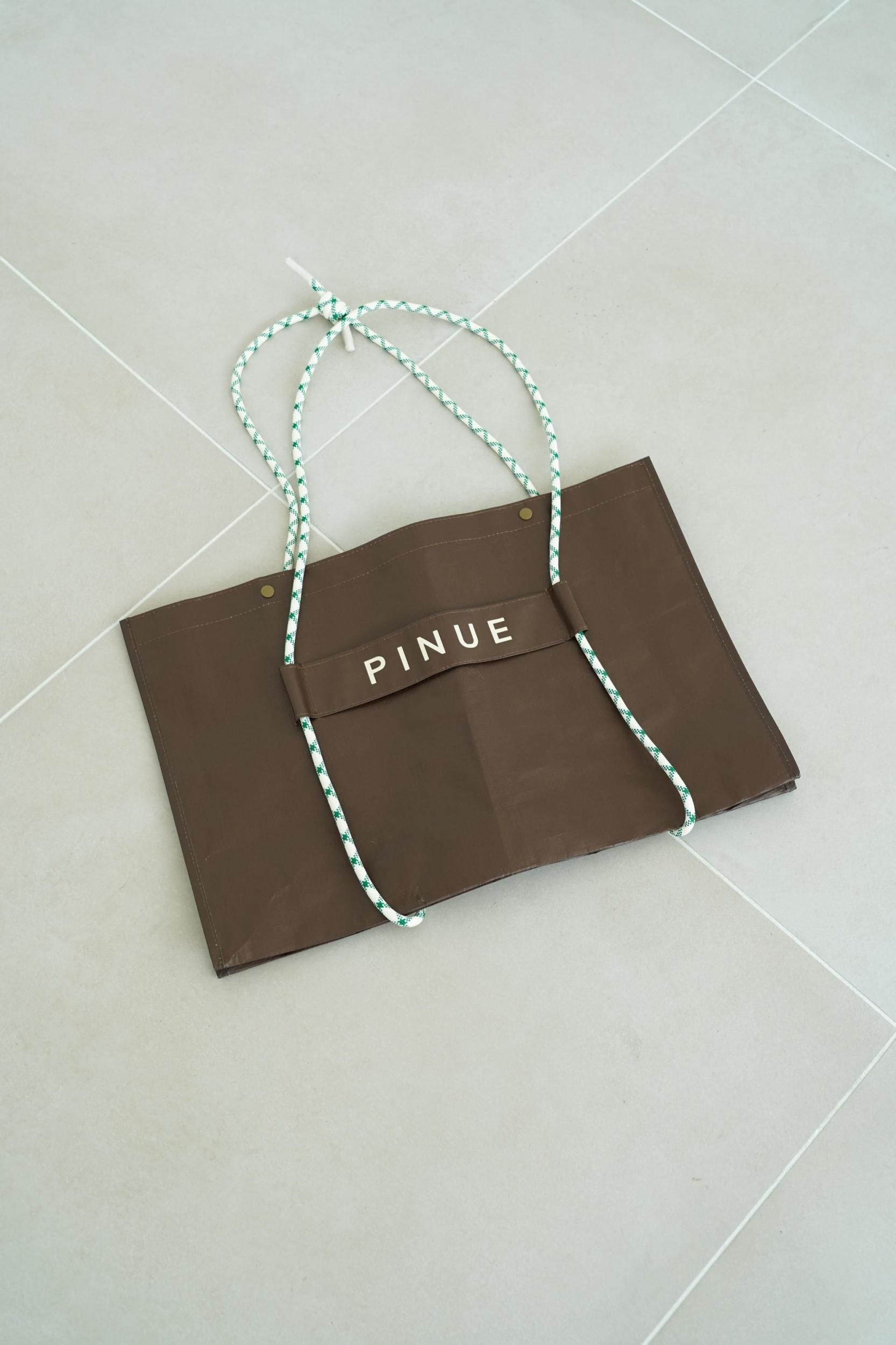 ミニボーダーニットトップス（BROWN） - PINUE