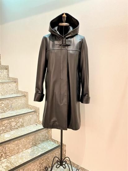 フード付きラム革ハーフコート 【T1004】【T3007】 - 横浜元町アパレル