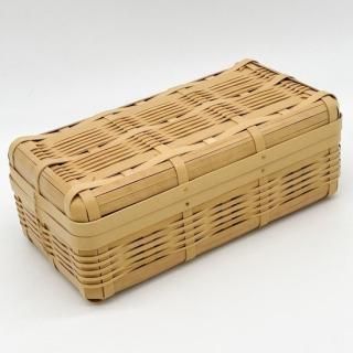 手編みの丁寧な作り！白竹サンドイッチ籠（中）