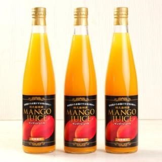濃厚でコクのある風味！完熟果汁 徳之島産 マンゴージュース500ml×３本セット