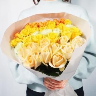 【大切な方への贈り物に】バラのブーケ 約30本（黄色系）南大隅町産【富田バラ園】