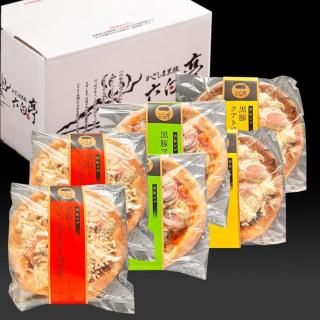 【鹿児島県産】釜焼き「六白黒豚ピザ」6枚セット【六白亭】