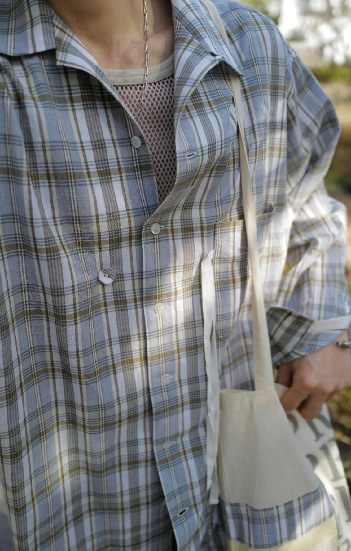 Ex Open Collar Ribbon Shirt with Remake Bag - 商品帖 | 柿 Ex Open Collar Ribbon Shirt with Remake Bag - 商品帖 | 柿