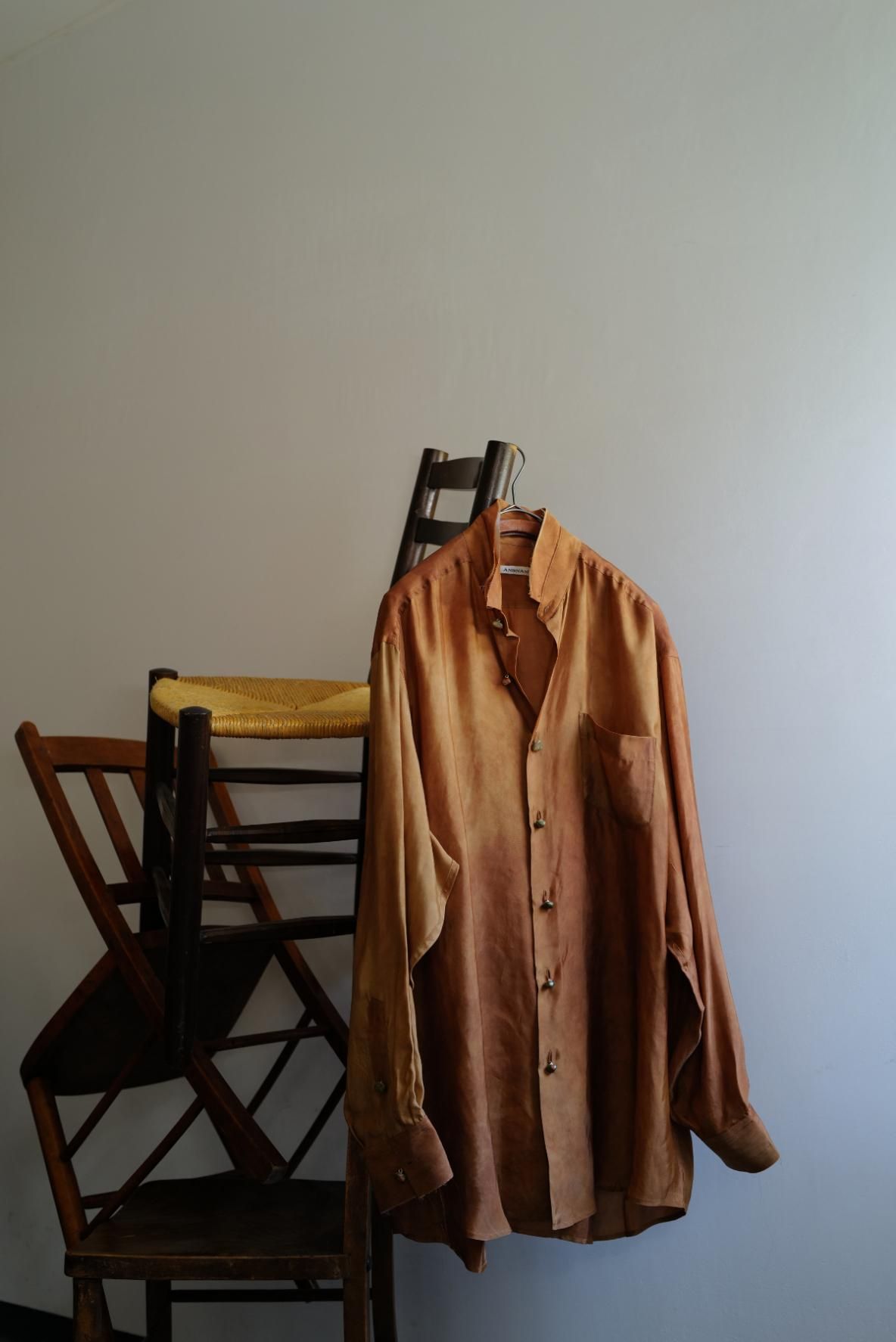 トップス maatee&sons Ex kakinoha Fringe Shirt MAATEE&SONS 柿の葉Ex 乱れGingham Fringe Shirt - メルカリ
