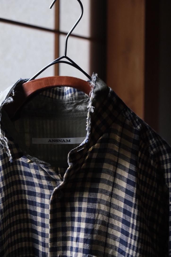 ANSNAM 柿乃葉別注　Chopped Collar Shirt Ex Cut Off Collar Shirt - 商品帖 | 柿乃葉 / KAKINOHAHANARE