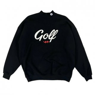 GOLF LOGO MOCKNECK SWEAT - BLACK