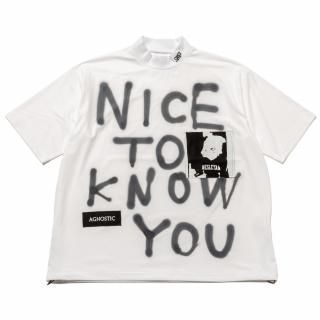 GUERNIKA MOCK NECK TEE, WHITE