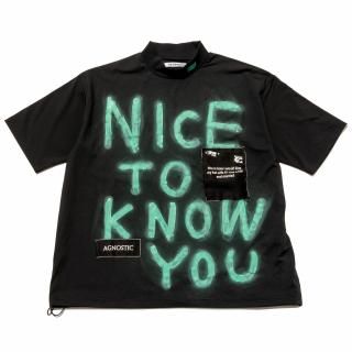 GUERNIKA MOCK NECK TEE, BLACK