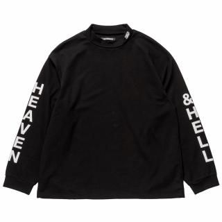 H&H MOCK NECK LONG TEE, BLACK