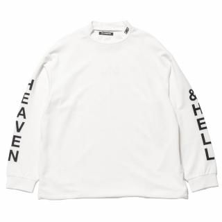 H&H MOCK NECK LONG TEE, WHITE