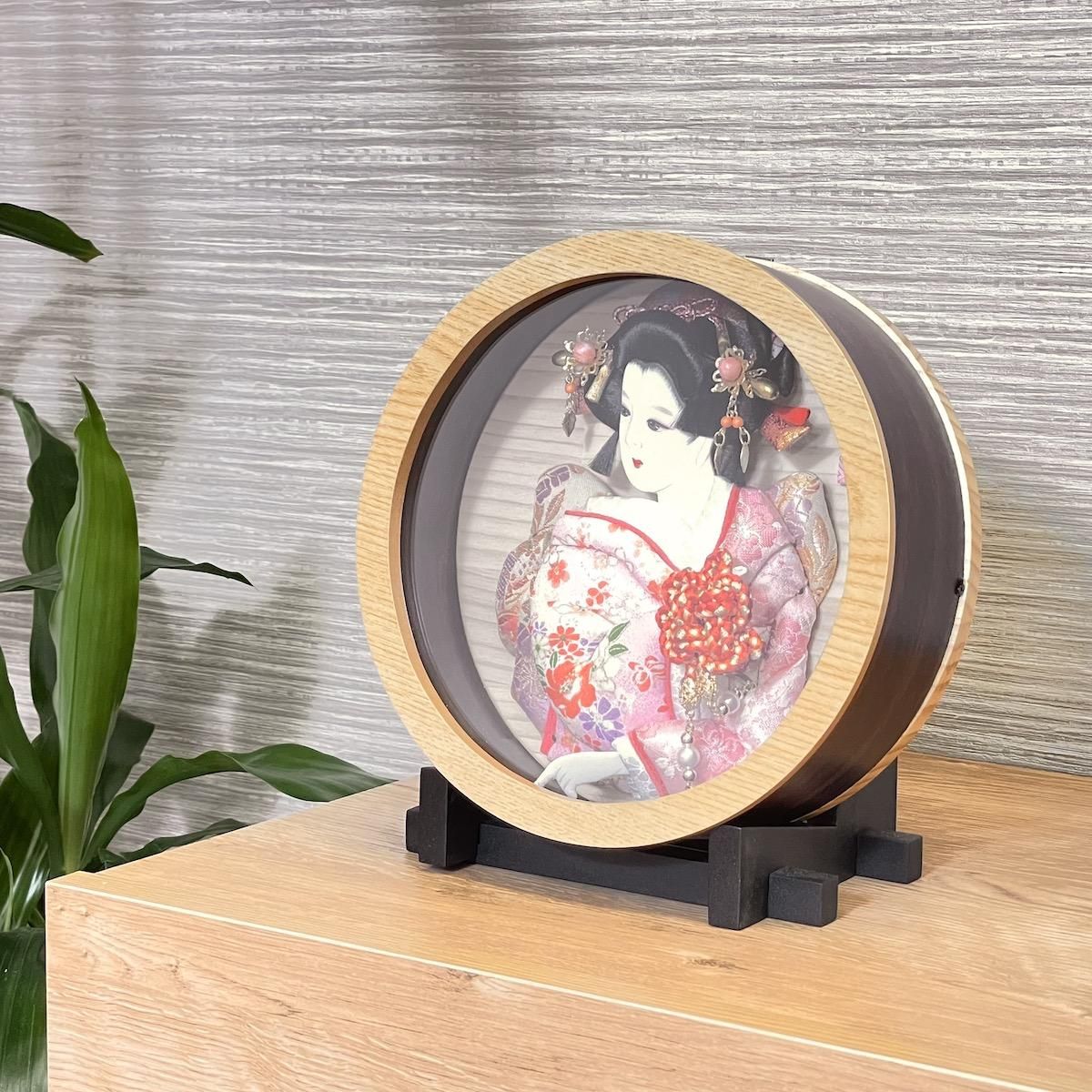 押絵飾り あやか（円形）花 1004-00-NK026 - 八女人形会館