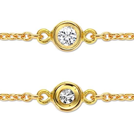 K18 5石ステーションダイヤモンド ブレスレット Petit Bezel K18 5石ステーションダイヤモンド ブレスレット Petit Bezel