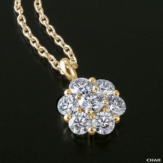 K18 ダイヤモンドパヴェ 1.0CT フラワーネックレス