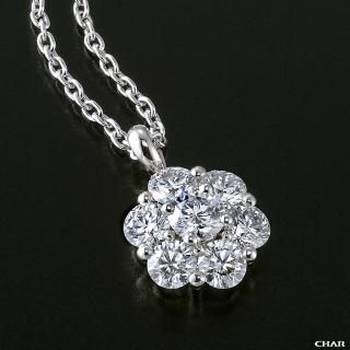 Pt950 ダイヤモンドパヴェ 1.0CT フラワーネックレスの商品画像
