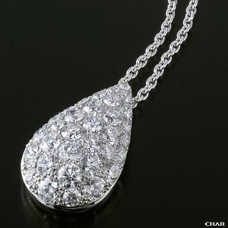 Pt950 ダイヤモンドパヴェ 2.0CT ドロップネックレスの商品画像