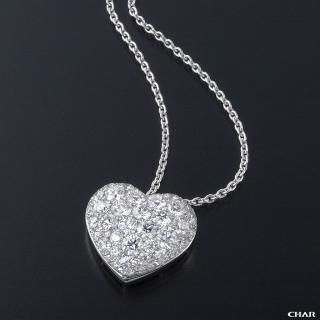 Pt950 ダイヤモンドパヴェ 3.0CT ハートネックレスの商品画像