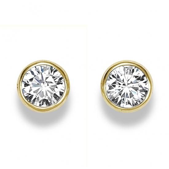 K18 一粒ダイヤピアス | Bezel 0.6ct - ジュエリーサロン K18 一粒ダイヤピアス | Bezel 0.6ct - ジュエリーサロン