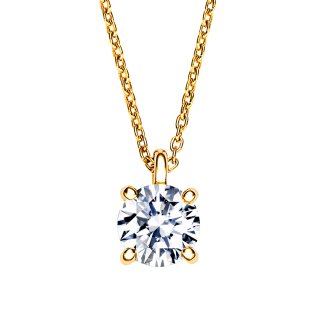 【ジュエリー リフォーム】 K18YG イエローゴールド ダイヤモンド ネックレス 1ct アンシャンテ 空枠 丸小豆チェーン 40cmの商品画像