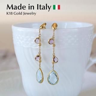天然石♡はるうらら〜枝垂れ桜のスペシャルロングピアス14kgf ピアス