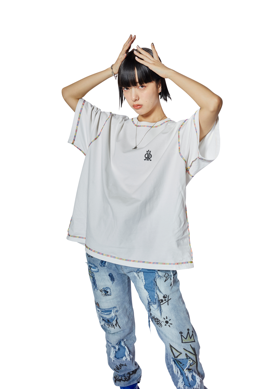配色ステッチTシャツ - ROY reflect overjoy 配色ステッチTシャツ - ROY reflect overjoy