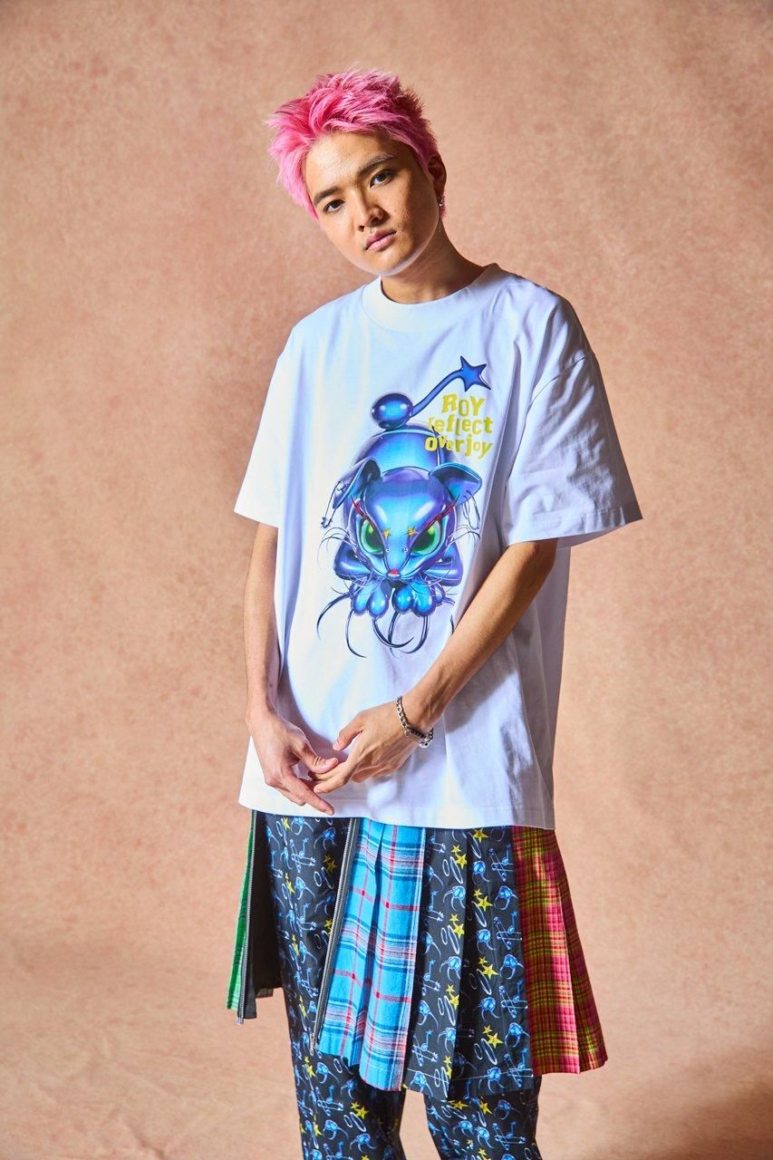 プリントモックネックTシャツ - ROY reflect overjoy プリントモックネックTシャツ - ROY reflect overjoy