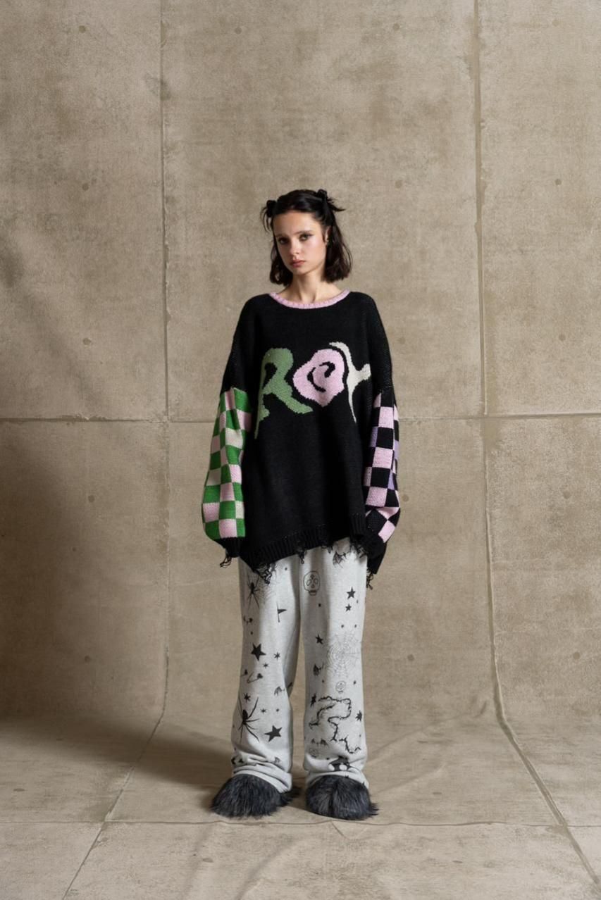 ROYロゴダメージニット - ROY reflect overjoy