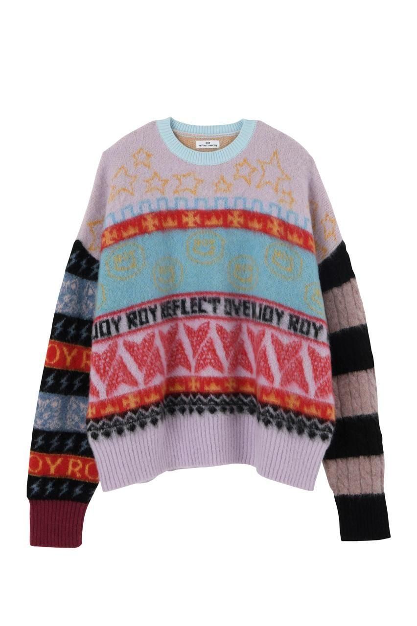 Roy reflectoverjoy ニット モヘア総柄ニット - ROY reflect overjoy