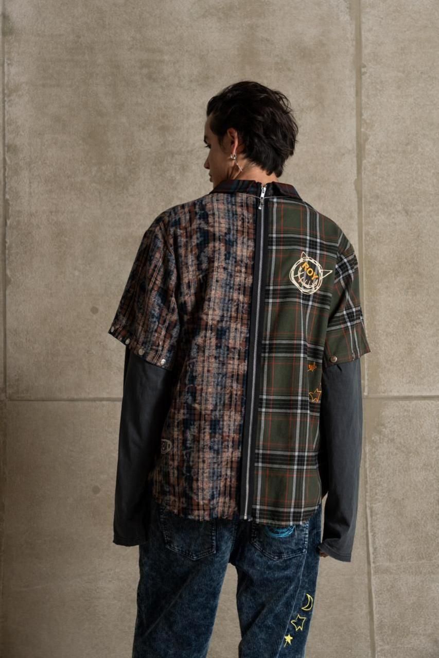 発売開始前】2WAYバックジップチェックシャツ - ROY reflect overjoy