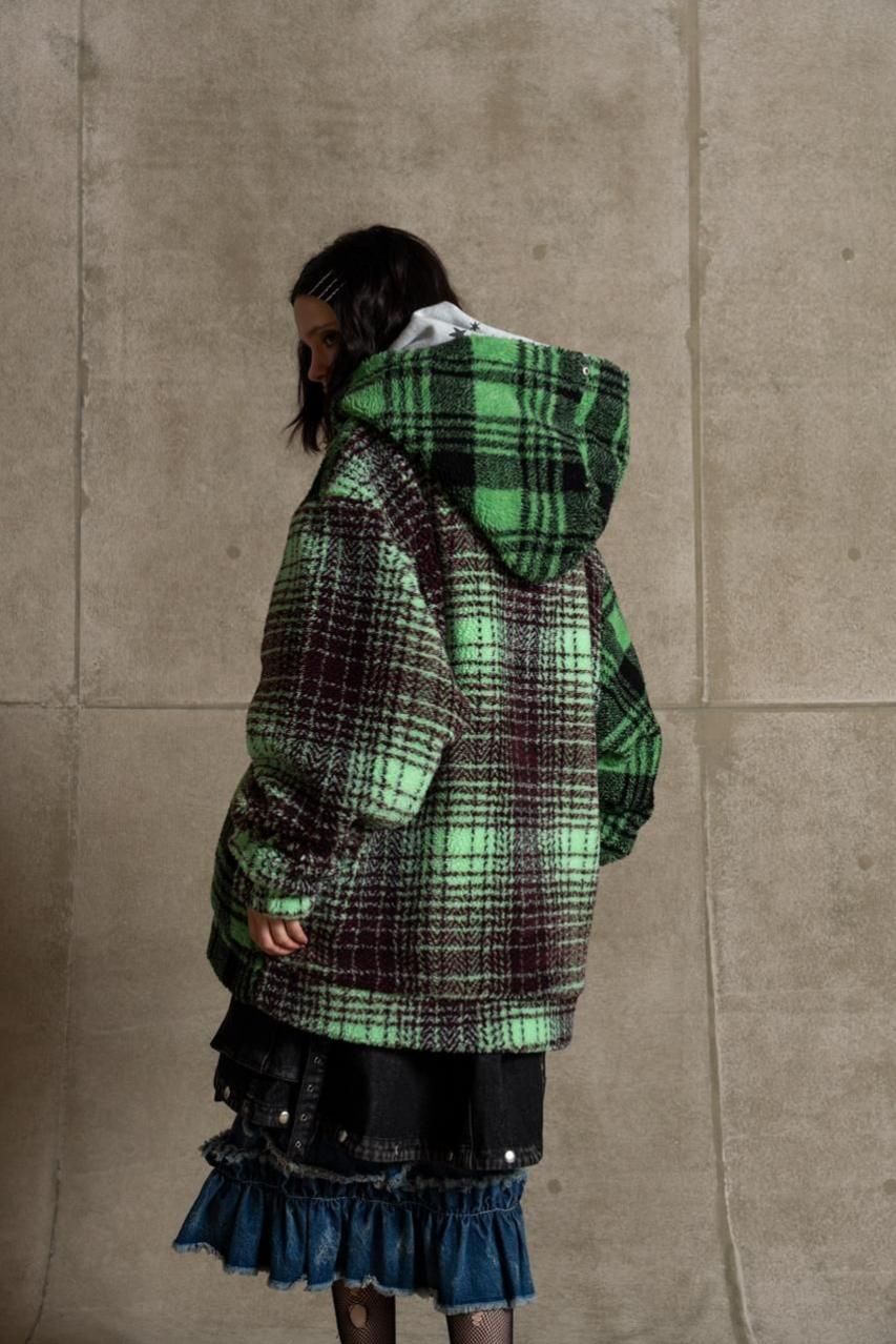 発売開始前】チェックボアパーカー - ROY reflect overjoy