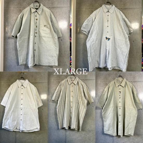 ロングシャツ　ユーロ古着 レディース] ~1950s ユーロヴィンテージ ストライプ グランパ