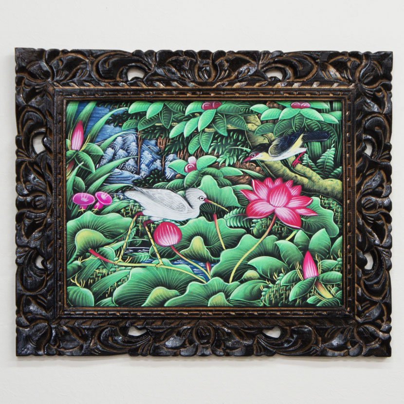 バリ絵画・熱帯花鳥 /53*43cm/PA-116-157 - アジアン家具とリゾート ...