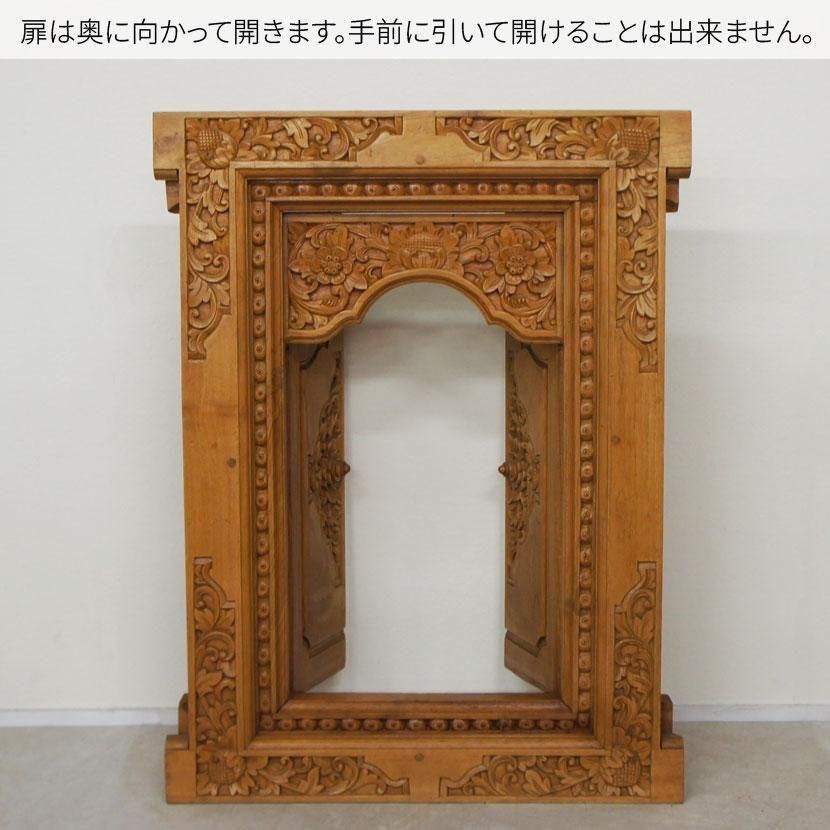 チーク彫刻窓枠 /H83 W63cm/KWW-002-2 - アジアン家具とリゾート
