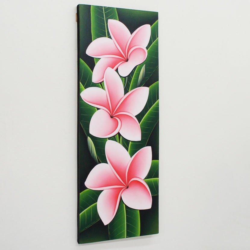 バリ絵画 プルメリア ピンク /120*45cm/PA-101PI - アジアン家具