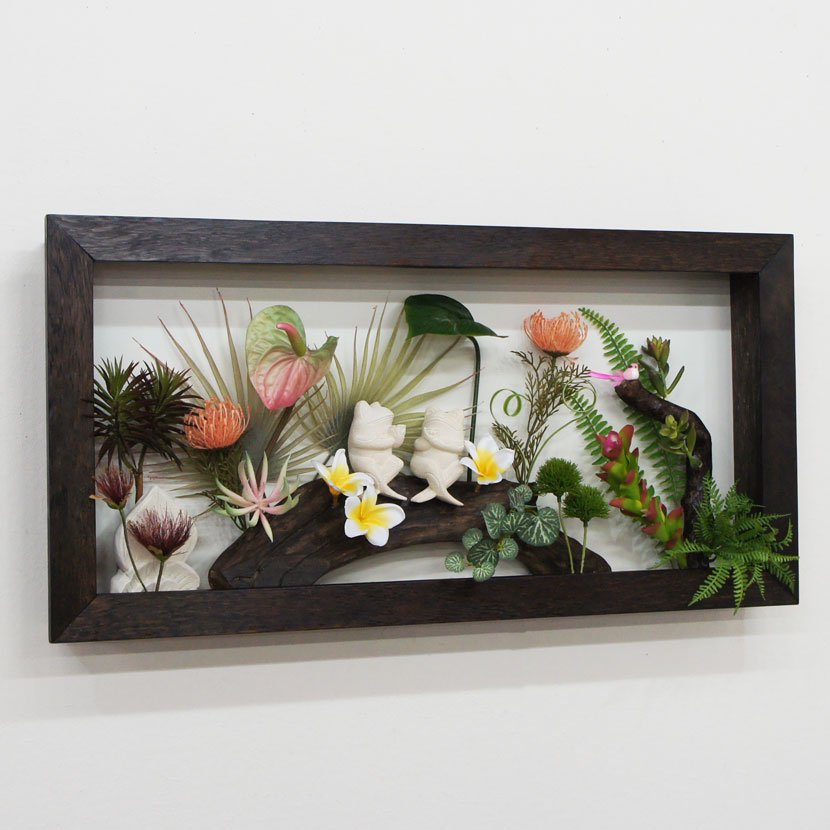 壁に飾るリゾート風人工観葉植物/80*40cm/GK-001-45