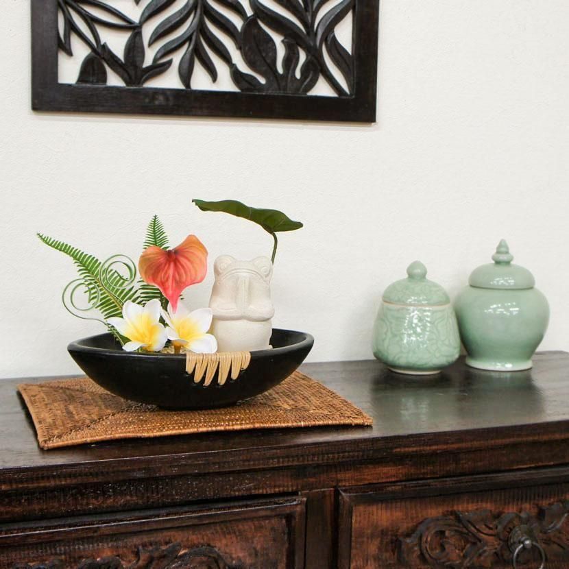 ハワイアン　オブジェ黒と青緑のカエルオブジェ 61VaS0dvb0L._AC_UF894,