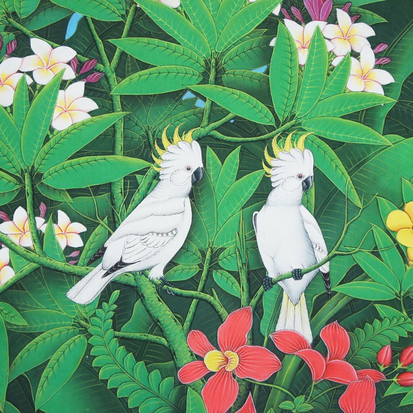 予約販売 バリ絵画 No.3 ブンゴセカン バリ 伝統 自然 鳥 自然 絵画