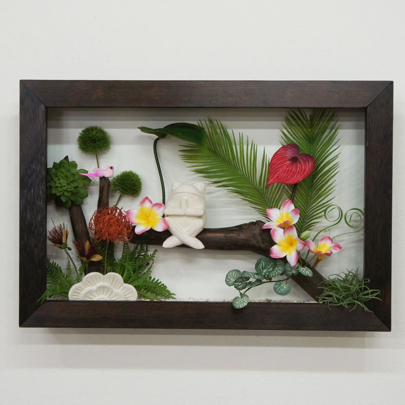 壁に飾るリゾート風人工観葉植物/60*40cm/GK-002-46 - アジアン家具とリゾートインテリアBarong（バロン）