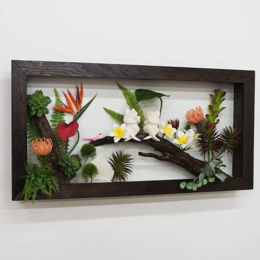 壁に飾るリゾート風人工観葉植物/80*40cm/GK-001-49