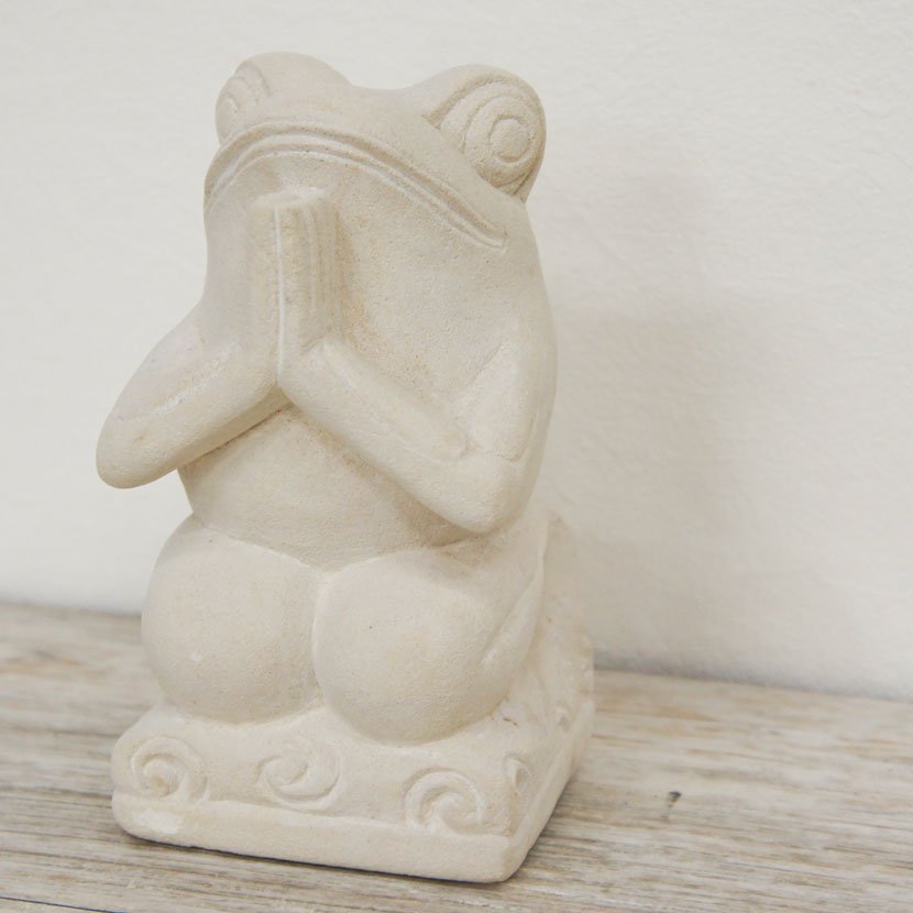 バリ石像カエル・お祈り/H16cm/SD-024