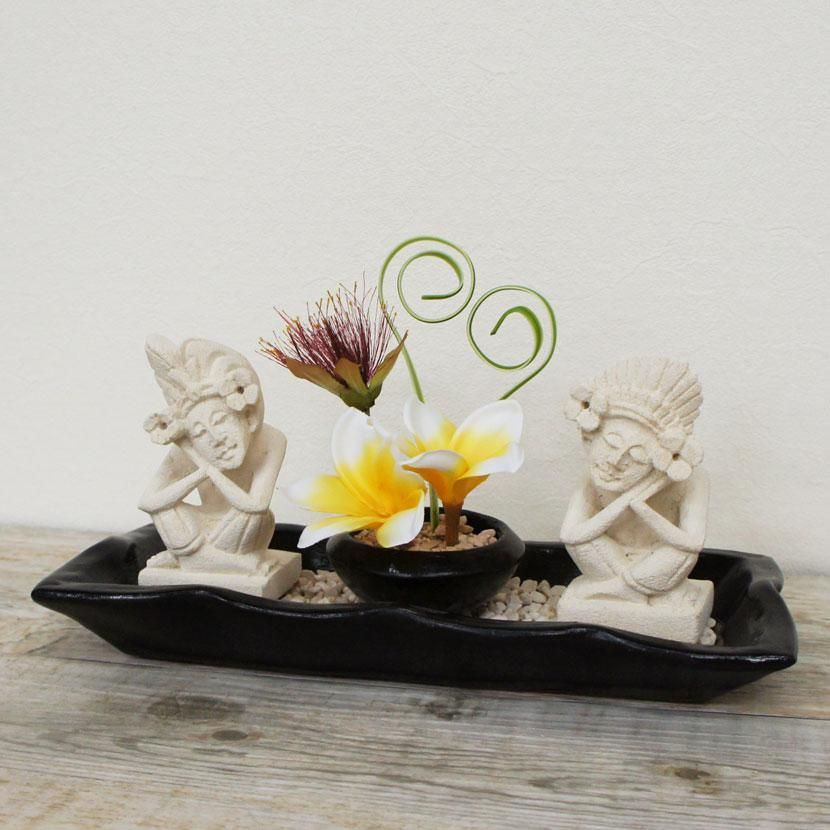 バリ石像オブジェセット バリニーズカップル /W25cm/GO-004-1