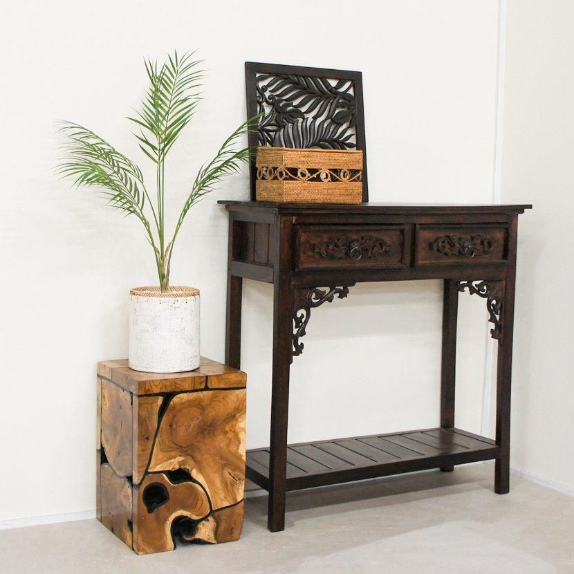 上卓 (オブジェ台) Vintage Chinese Hand Carved Solid Rose Wood Marble Top Plant