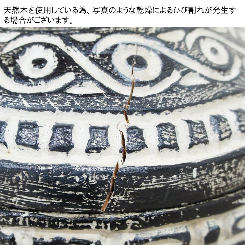 バリ木製彫刻蓋つき小物入れ/直径23cm/AZ-008-3 - アジアン家具 バリ木製彫刻蓋つき小物入れ/直径23cm/AZ-008-3 - アジアン家具