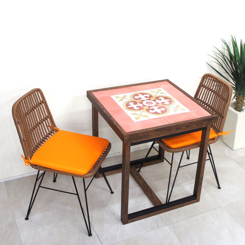 バリタイルコーヒーテーブル・人工ラタンイス３点セット/BOS-001PI - アジアン家具とリゾートインテリアBarong（バロン）