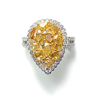 Yellow Pear Shaped Ring