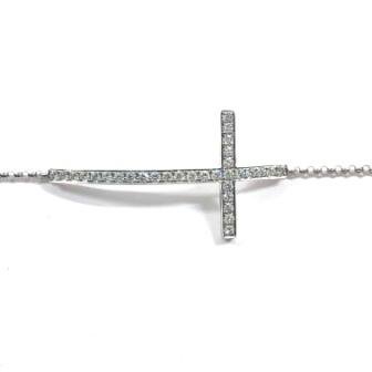 Cross Chain Bracelet 〜 White × Diamond 〜